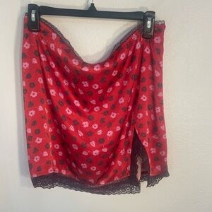 Maeve red mini slip skirt, Size L NWT